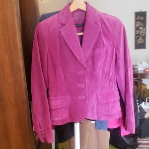 Valerie Stevens Fuchsia Suede Blazer